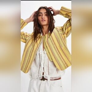 NWT FREE PEOPLE ZANDI QUILTED JACKET YELLOW SIZE M